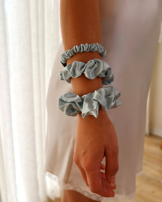 Silk Scrunchie (Small) - Powder Blue