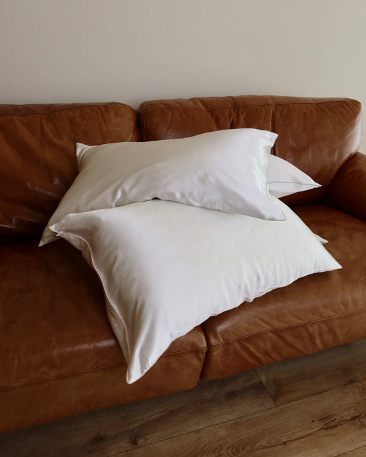 Silk Pillowcase - White + Bisque