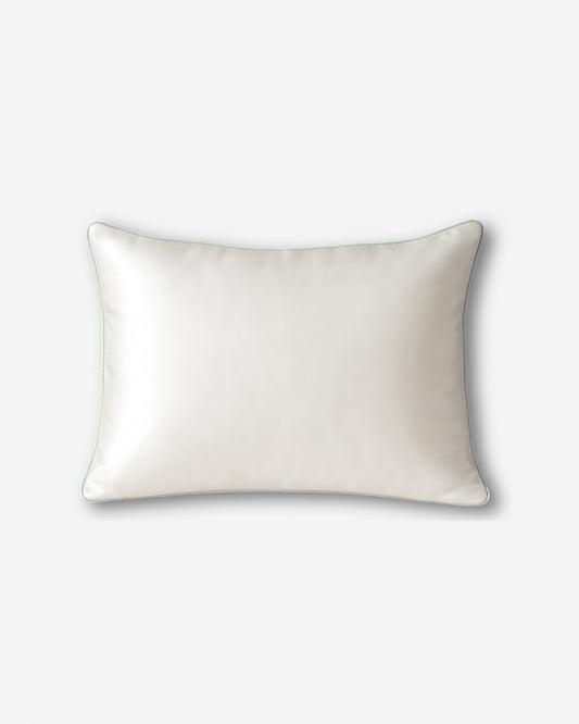 Silk Pillowcase - White + Sage