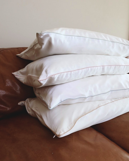Silk Pillowcase - White + Powder Blue